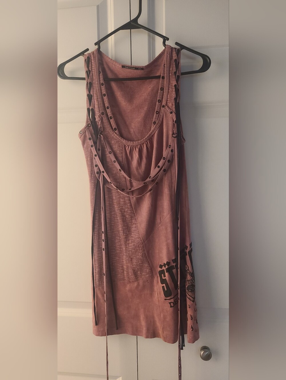 Salvage Y2K Pink Grommet Lace-Up Mini Dress XS - 💌 Open to reasonable offers!